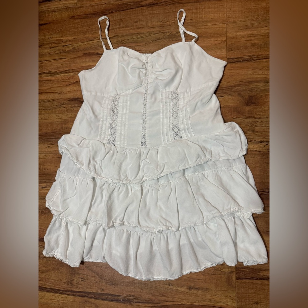 American Eagle Outfitters White Ruffled Tiered Sundress